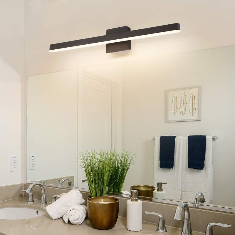 Aipsun 27.6 inch Modern Black Vanity Light LED Bathroom Vanity Light Fixtures Black Wall Light for Bathroom (Warm White) - Image 3
